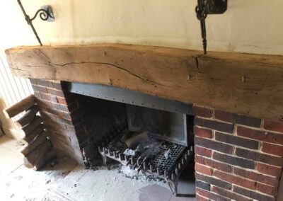 bar fireplace beam restoration paint removal