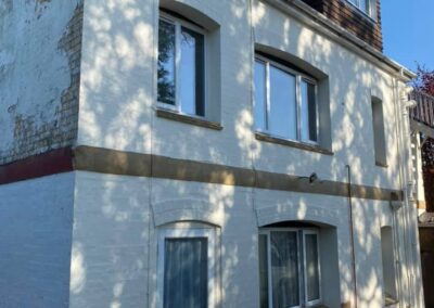 exterior of house in shewton before shot blasting