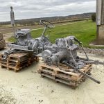 tractor engine blasted